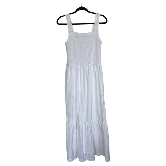 TROVATA Birds of Paradis Dolores Cotton Midi Dress Classic White Size Medium - Picture 5 of 11